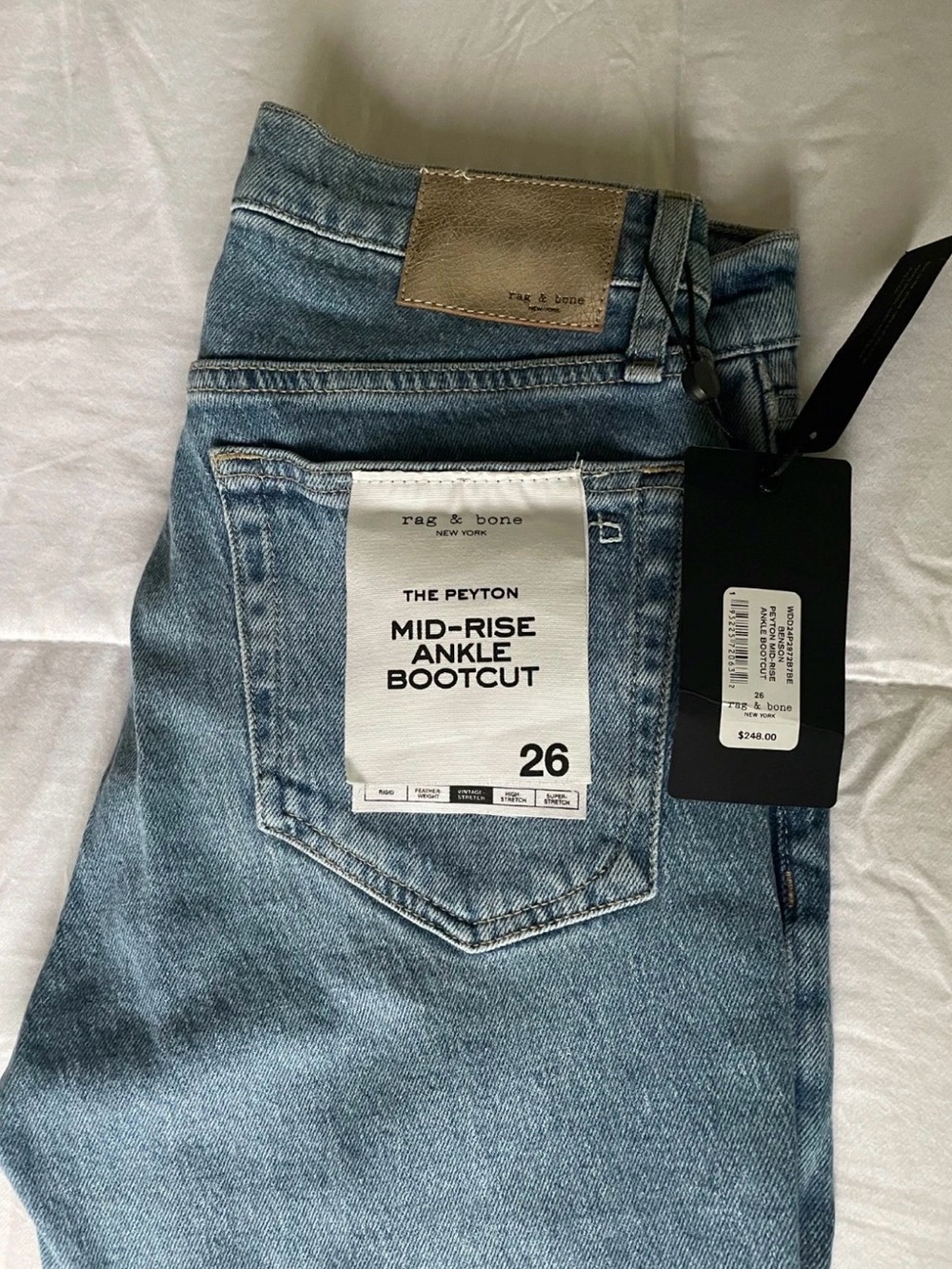 rag & bone Mid-Rise Ankle Bootcut Jeans - Light Blue Denim